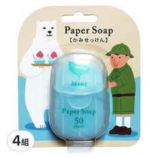 日本香皂紙 薄荷 50張,4組 - 輕巧便攜，清新潔淨，隨時守護您的健康