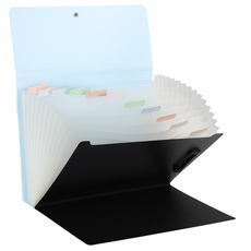 코코로이 13포켓 아코디언 파일 클립보드 2in1 문서정리 파일홀더, 블루, 1개