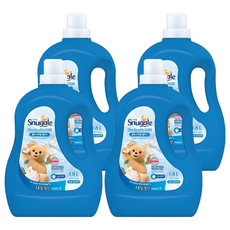 Snuggle 熊寶貝 Blue Sparkle Plus高濃縮衣物香氛柔軟精補充包, 1.8L, 4瓶