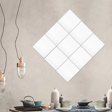 AHOYE 加厚防水鏡面貼 15 x 15 x 0.2cm 9片, 透明色