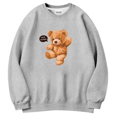 더팀 남녀공용 나이스베어 오버핏 특양면 맨투맨