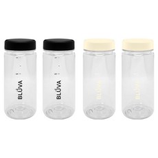 BLUVA Tritan 粉彩刻度水瓶 2款 x 2入, 黑色 + 象牙白, 1套, 350ml