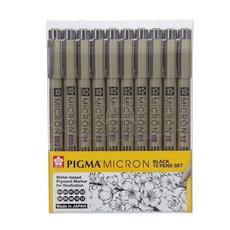 SAKURA 櫻花 PIGMA MICRON 筆格邁代針筆10件組, 黑色, 1組