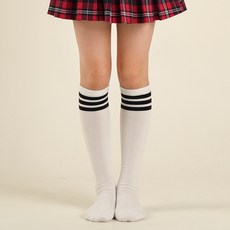 NO DESIGN 線條圖案過膝襪 3雙