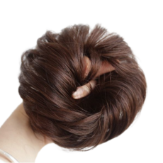 Homeg 豐盈盤髮局部假髮 髮圈, 1個, 棕色