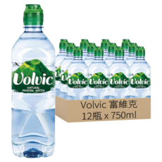 Volvic 富維克 台灣公司貨 天然礦泉水, 750ml, 12瓶
