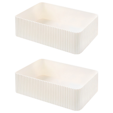 THE ZAKKA 多用途分層化妝品收納盒, 白色, 2個