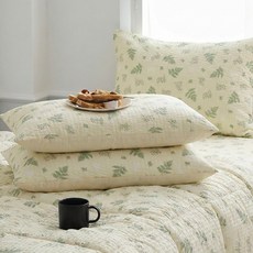 g BEDDING 香草泡泡紗夏季枕頭套 2入