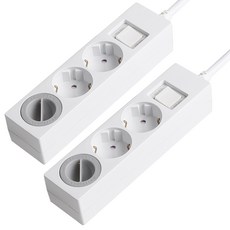 SWEET HOME 韓國製造 過載保護 省電延長線 3孔+安全保護蓋 1p, 70cm, 混合顏色, 2個