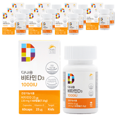 다나음 비타민 D3 1000IU, 60정, 12개