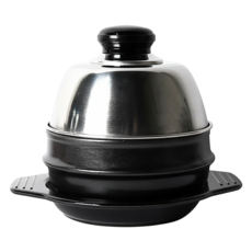 韓國產蒸蛋陶鍋 + 專用鍋蓋 + 鍋墊, 13.4cm, 1組