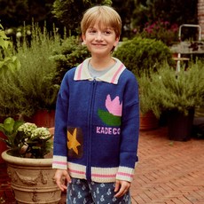 KADE COCO 兒童avec toi Coco撞色拉鍊針織外套