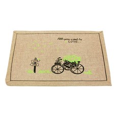 Cotton Field 棉花田傢飾 和風印花防滑踏墊 聚酯纖維表布 PVC防滑網底層