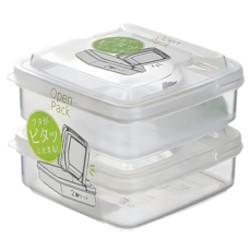NAKAYA 掀蓋儲物盒 250ml, 透明色, 2個