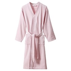 高品質純棉七分袖浴袍 五星飯店指定款 L, 1件, 淺粉色