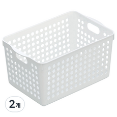 이노마타 스톡 다용도 정리 바스켓 4577, 딥화이트, 2개