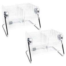 에버하우스 회전식 아크릴 사각 수납 선반, 투명, 2개