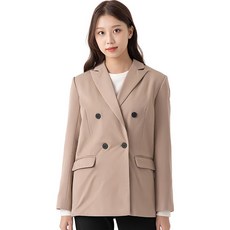 CARET 女款雙排釦西裝外套, S, 淺褐色