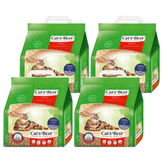 Cat's Best 經典凝結木屑砂 紅標, 100%天然德國杉木, 無粉塵, 3倍快速效吸附水分和臭味, 4.3kg, 4包, 原味