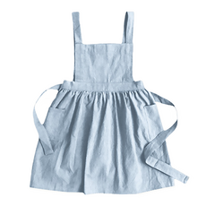 Youngmarket 兒童亞麻圍裙, 天藍色, 1個