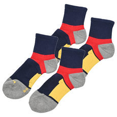 Honey LuLu 咖啡碳紗氣墊足弓1/2襪, 支撐包覆彈力, 透氣編織, 環護足弓, 台灣製造, 丈青色, 22~24cm