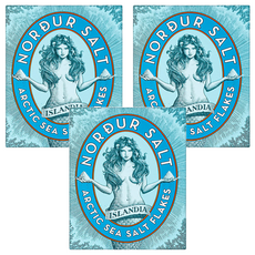 NORDUR 冰島女神 海鹽 原味 手工海鹽結晶, 125g, 3盒