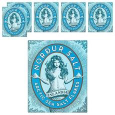 NORDUR 冰島女神 海鹽 原味 手工海鹽結晶, 125g, 6盒