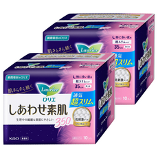 Laurier 蕾妮亞 舒膚Free 素肌衛生棉 夜用特多型, 35cm, 10片, 2包
