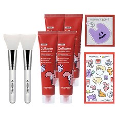 메디필 레드 락토 콜라겐 랩핑 마스크 70g x 2p + 실리콘 브러쉬 + 민들레마음 스티커 + 스마트톡 랜덤발송 세트, 2개