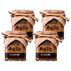 元歲本舖 原味豆乳 古法釀製 無防腐劑 無人工色素 非基改原料 素食可食, 220g, 4罐