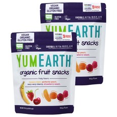 YUMEARTH 水果風味軟糖, 2個, 香蕉+櫻桃+桃+草莓混合口味, 178.2g