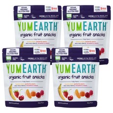 YUMEARTH 水果風味軟糖, 4個, 香蕉+櫻桃+桃+草莓混合口味, 178.2g