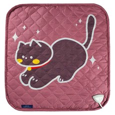 LULUA 單人定時電熱坐墊 LU-C301, 棕色貓咪, 44 x 44 cm