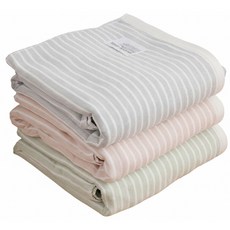 星紅織品 無印風格條紋柔軟瞬吸純棉方巾 3個, 綠色 + 灰色 + 粉色, 1組