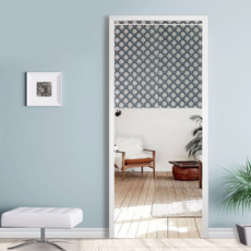 LASSLEY 蕾絲妮 日式棉麻門簾(中) 穿桿式 滌棉混紡, 90 x 90cm, 冬之森林