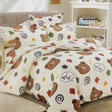 台灣磨毛床包組 雙人 (床包+枕套), 床包 + 枕套 2個, 小熊寶貝, 1組