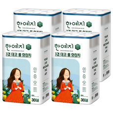 Hanyeji 3層壓紋捲筒衛生紙, 27m, 30捲, 4袋