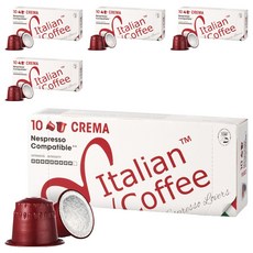 이탈리안커피 네스프레소 호환 캡슐커피 크레마, 5.5g, 10개입, 5개