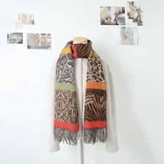 풋온 믹스 호피 머플러