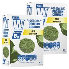 義美生醫 W PROTEIN 牛奶蛋白脆片 抹茶口味 4包入 健康零食 隨時補充蛋白質, 80g, 2盒