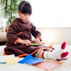 Cotton Field 棉花田傢飾 NuKME 兒童時尚多功能創意袖毯, 可可色