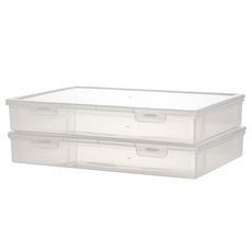 透明鎖扣畫具箱 2入