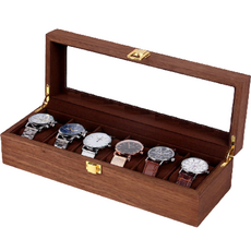 OfMIN 木製手錶收納盒, 1個, Walnut Wood