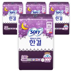 쏘피 한결 생리대 날개형, 슈퍼롱, 20개입, 4개