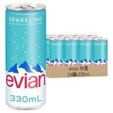 evian 依雲 台灣公司貨 氣泡礦泉水, 330ml, 24罐