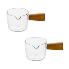 KALDIN 木質玻璃烈酒杯 100ml, 透明 + 木質, 2個