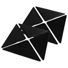 ADUNE 床鋪地毯固定魔鬼氈防滑墊, 8個, 黑色