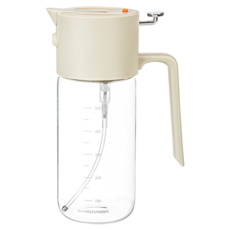 SHIMOYAMA 按壓式噴倒兩用油瓶/玻璃油壺 白色, 550ml, 1個