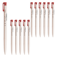 O.B. 歐布德 自動原子筆，1.0mm筆幅，流利滑順適合大面積書寫, 紅色, 12支