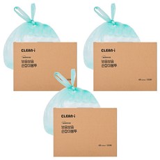 크린아이 보송보송 뽑아쓰는 손잡이 봉투 베이비파우더향 4호 200매, 18L, 3개